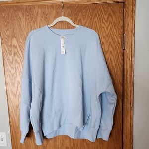 New With Tags PINK Light Blue Women's Sweatshirt, Size Large